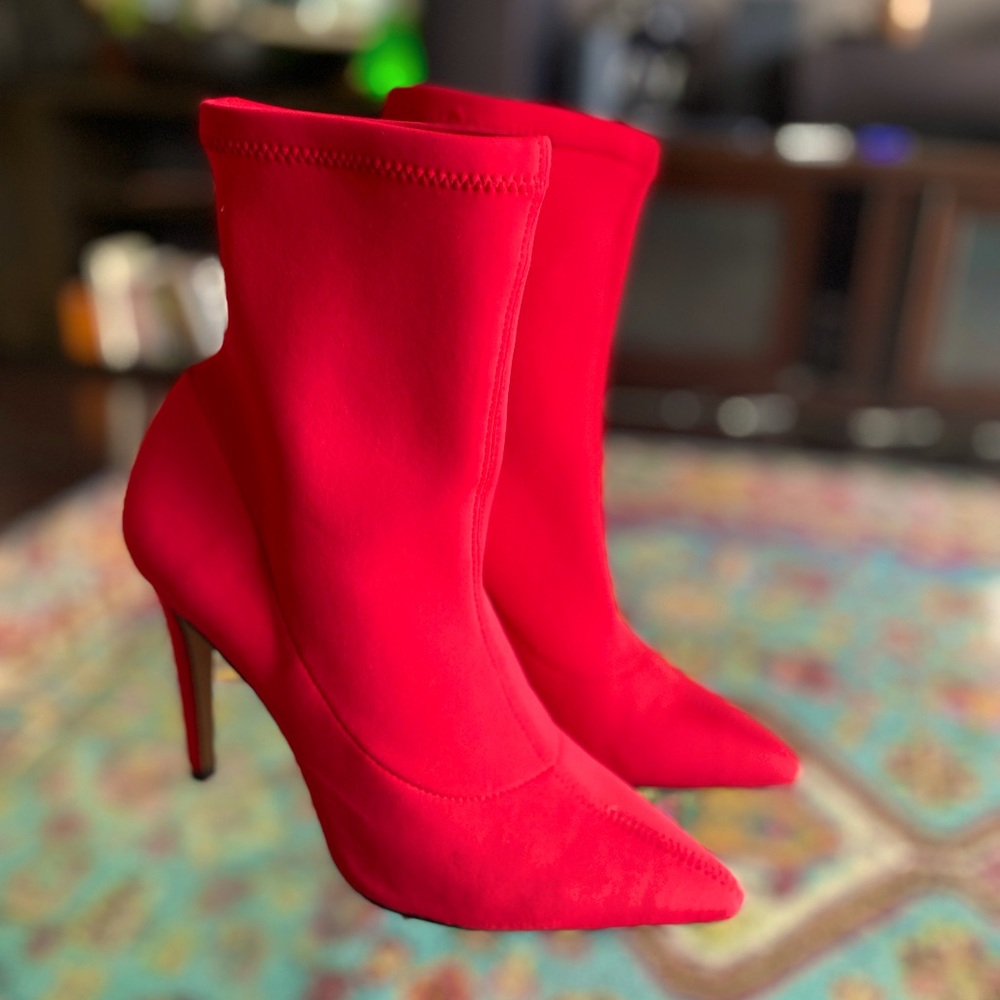 Red sock boots
